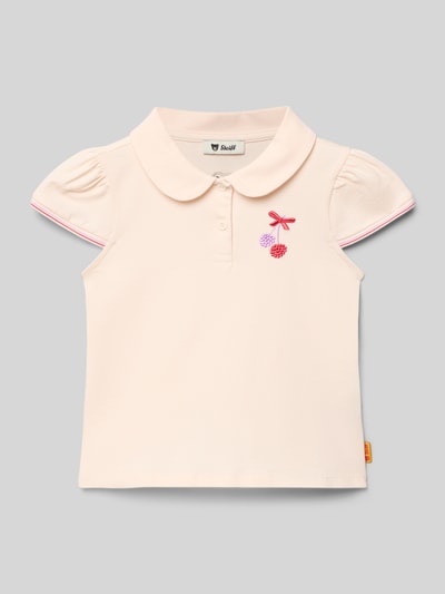 Steiff T-Shirt mit Motiv-Stitching und Polokragen Rosa 1