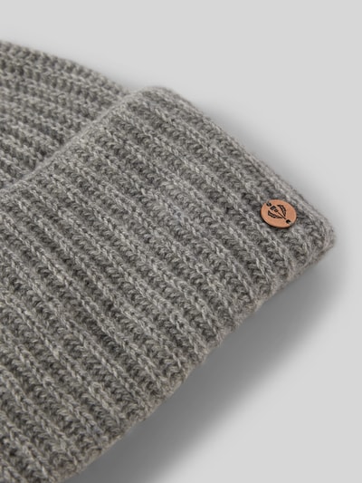 Fraas Beanie met labeldetail Middengrijs gemêleerd - 2