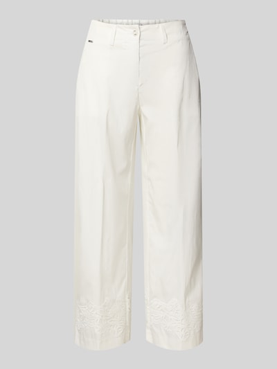 Brax Broek in verkorte pasvorm met labeldetail, model 'MAINE' Offwhite - 2