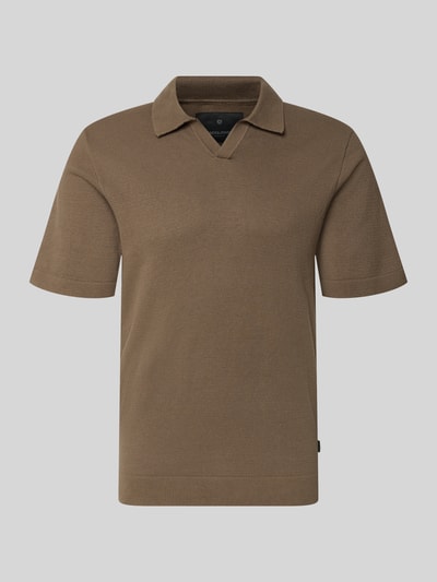 JACK & JONES Premium Gebreid shirt met V-hals Model 'MILANO' Hazelnoot - 2