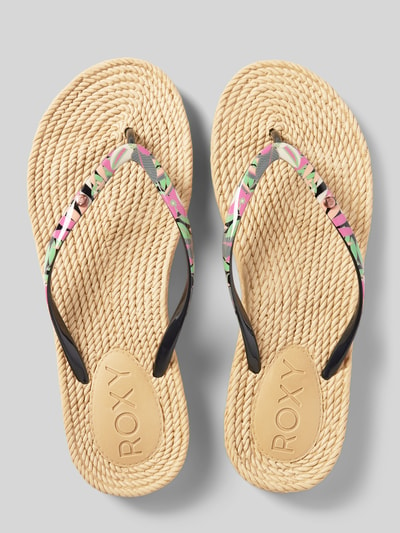 Roxy Teenslippers in gevlochten look, model 'SOUTH BEACH III' Zwart - 3