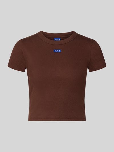 Produktfoto, Slim Fit T-shirt uit katoenmix Model 'BABY TEE_B' van Hugo Blue, look: effen, ronde hals, korte mouw, ribstructuur