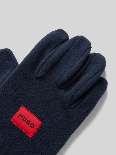 HUGO Handschuhe mit Label-Patch Modell 'Lacko' Dunkelblau 3