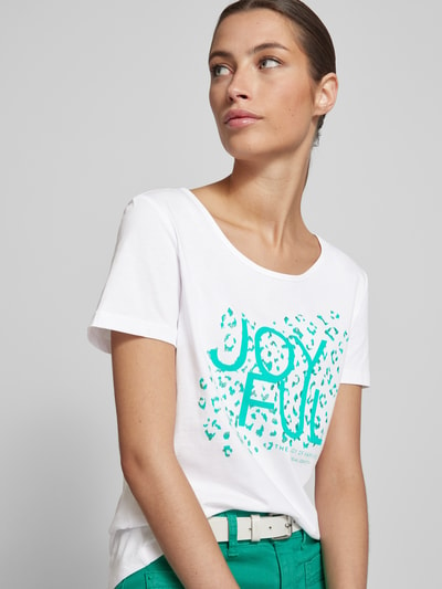 comma Casual Identity T-Shirt mit Rundhalsausschnitt Weiss 3