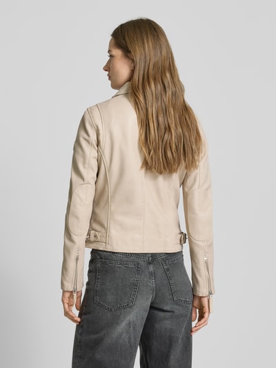 MAURITIUS Lederjacke mit Reißverschlusstaschen Offwhite 5