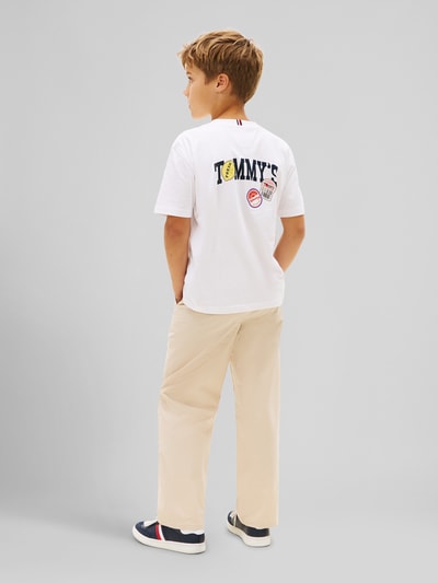 Tommy Hilfiger Kids Regular Fit T-Shirt aus reiner Baumwolle Weiss 5