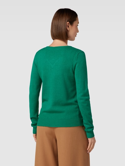 Vila Gebreide pullover met ribboorden, model 'VIRIL' Grasgroen - 5