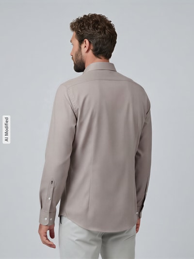 Seidensticker Slim Fit Businesshemd aus reiner Baumwolle Modell 'New Kent' Sand 5