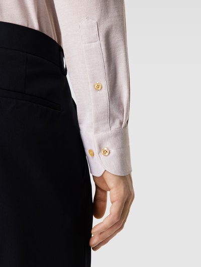 Profuomo Slim fit zakelijk overhemd in gemêleerde look Beige - 3