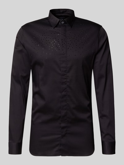 ARMANI EXCHANGE Regular fit vrijetijdsoverhemd met knoopsluiting, model 'CAMICIA' Zwart - 2
