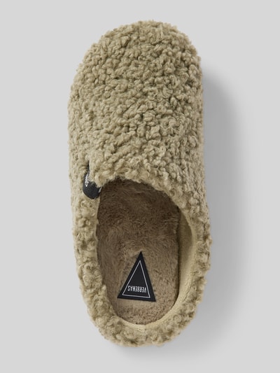 Verbenas Slippers met imitatiebont, model 'YORK CURLY' Lindegroen - 3