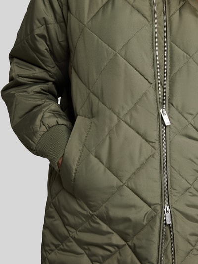 Tom Tailor Denim płaszcz pikowany o kroju regular fit z kołnierzem college Oliwkowy 3