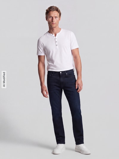 Tommy Hilfiger Straight Fit Jeans aus Baumwoll-Mix Modell 'DENTON SLIM' Dunkelblau 1