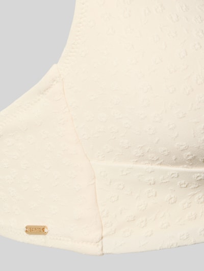 Produktfoto, Bikini-Oberteil mit V-Ausschnitt Modell 'Simoa Longline' von Barts aus Material-Mix mit Stretch-Anteil, Hakenverschluss, cremefarben, strukturierte Oberfläche