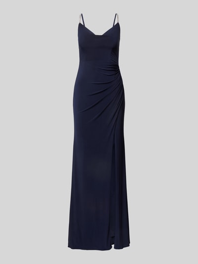 Luxuar Abendkleid mit Spaghettiträgern Marine 2