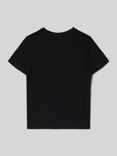Produktfoto, T-shirt met ronde hals van Jack & Jones voor kinderen, puur katoen, regular fit, labeldetail, ruglengte maat 128: 51 cm, zwart