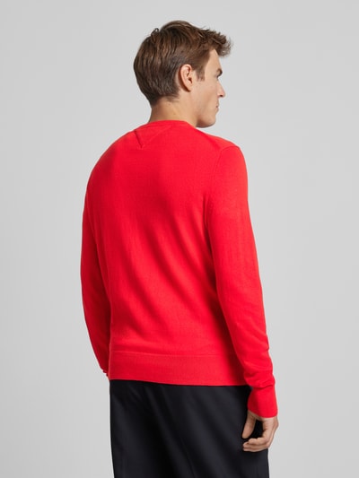 CK Calvin Klein Gebreide pullover met logostitching, model 'PIMA' Rood - 5