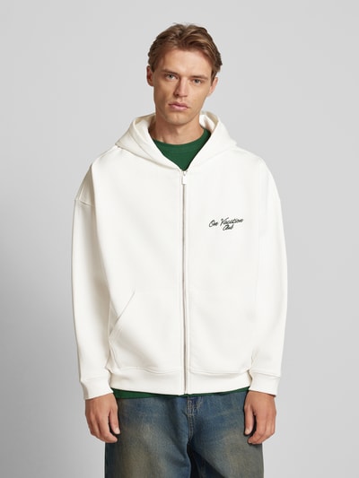 On Vacation Sweatjacke mit Label-Stitching Offwhite 4