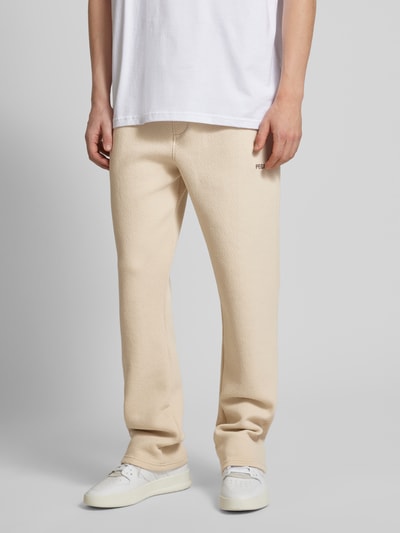 Pegador Wide Leg Sweatpants mit Strukturmuster Modell 'VEAL' Beige 4