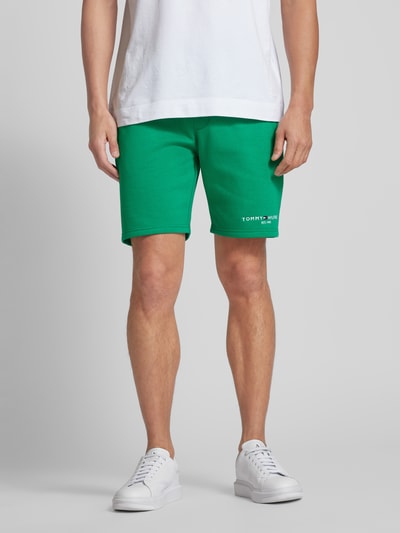 Tommy Hilfiger Regular fit sweatshorts met labelstitching Lichtgroen - 4