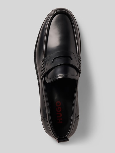 HUGO Loafer aus Leder mit Pennyloafer-Bündchen Modell 'VARIAN' Black 3