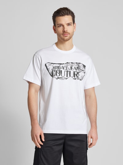 Versace Jeans Couture T-Shirt mit Label-Print Weiss 4