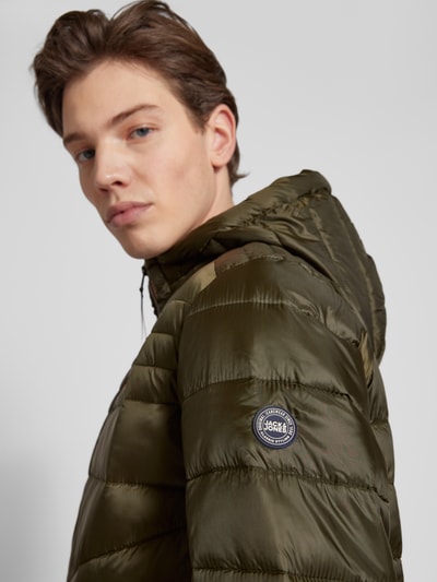 Jack & Jones Gewatteerd jack met capuchon, model 'HERO' Olijfgroen - 3