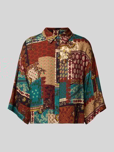 Apricot Boxy fit blouse van viscose met 3/4-mouwen Roestrood - 2