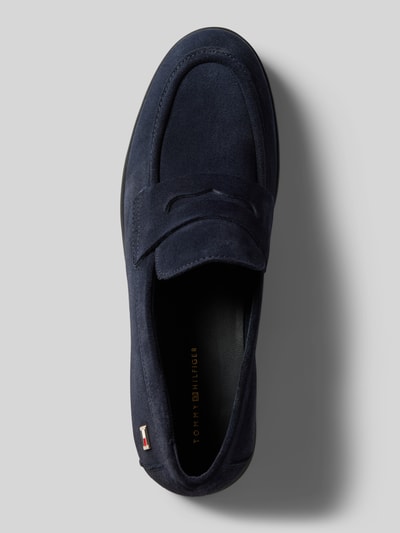 Tommy Hilfiger Leren loafers met labelapplicatie, model 'FLAG' Marineblauw - 3