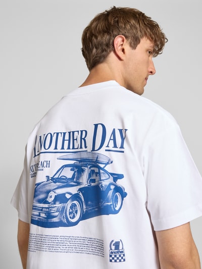 ANOTHER COTTON LAB Oversized T-Shirt mit Label-Print Modell 'Another Day' Weiss 3