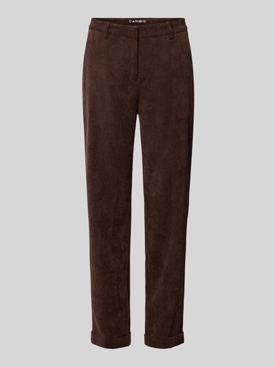 CAMBIO Regular Fit Cordhose mit fixiertem Beinumschlag Modell 'KRYSTAL' Schoko 1