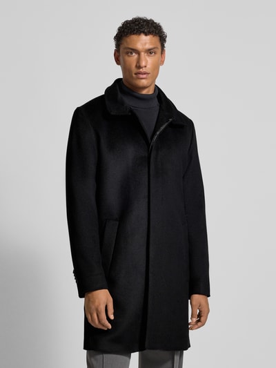 Tiger Of Sweden Wollmantel mit Kaschmir-Anteil und Stehkragen Modell 'Aleric' Black 4