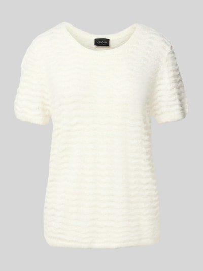 s.Oliver BLACK LABEL Regular Fit Strickshirt aus Viskose-Mix Offwhite 2