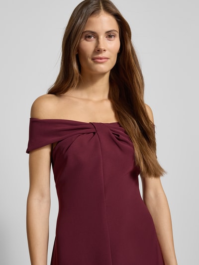 Lauren Ralph Lauren Knielange cocktailjurk met knoopdetail, model 'TAKOTA' Middengrijs - 3