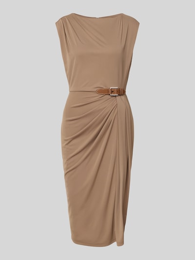 Lauren Ralph Lauren Midikleid mit Rundhalsausschnitt Modell 'BRENIEL' Taupe 2