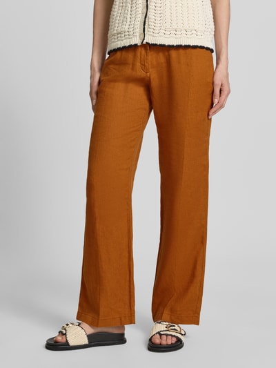 Christian Berg Woman Leinenhose mit Eingrifftaschen Camel 4