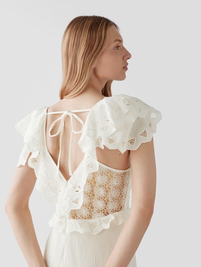 Iro Minikleid mit Spitzenbesatz Weiß 3