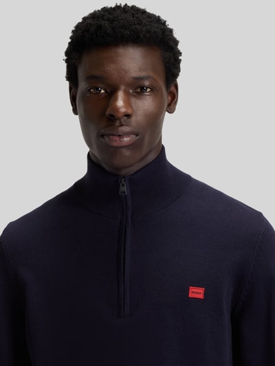 HUGO Regular Fit Troyer aus reiner Baumwolle Modell 'SAN QUINTUS' Marine 3