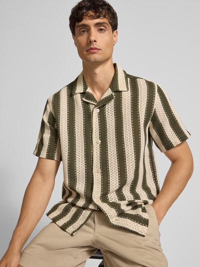 Lindbergh Freizeithemd mit Knopfleiste Khaki 3