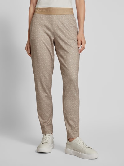 JOOP! Slim fit sweatpants met label in band Hazelnoot - 4