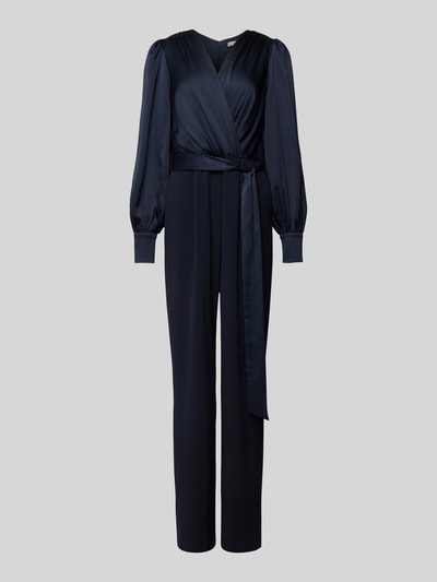 Christian Berg Cocktail Jumpsuit in Wickel-Optik Marine Melange 2