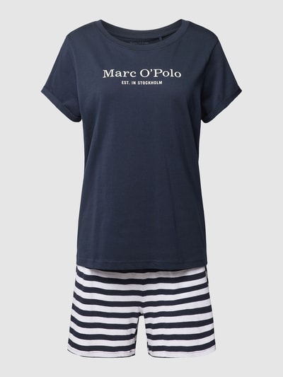 Marc O'Polo Pyjama mit Label-Print Modell 'MIX N MATCH' Blau 1