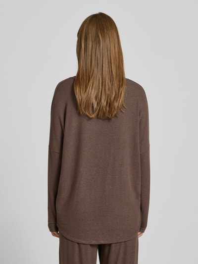 Soyaconcept Sweatshirt mit geripptem Rundhalsausschnitt Modell 'Biara' Schoko Melange 5