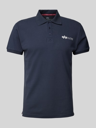 Alpha Industries Regular fit poloshirt met labelprint Donkerblauw - 2