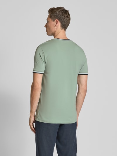 Christian Berg Men T-shirt met ribboorden Olijfgroen - 5