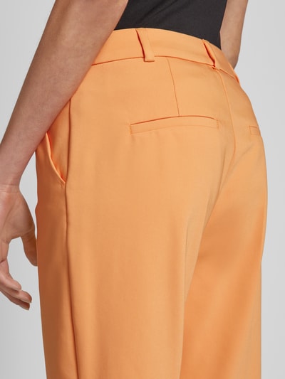 comma Slim fit stoffen broek in effen design Oranje - 3