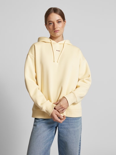 Jake*s Casual Bluza z kapturem o kroju oversized z nadrukowanym napisem Jasnożółty 4