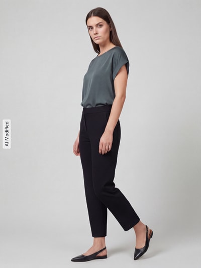 Raffaello Rossi Regular fit barrel leg broek met labeldetail model 'PHIBI' Zwart - 1