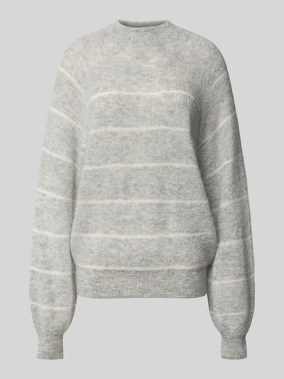 DRYKORN Sweter z dzianiny o kroju oversized ze stójką model ‘LARELY’ Jasnoszary melanż 2
