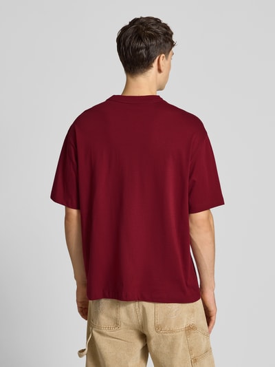 Calvin Klein Jeans Regular Fit T-Shirt mit Logo-Stitching Modell 'Micro' Bordeaux 5